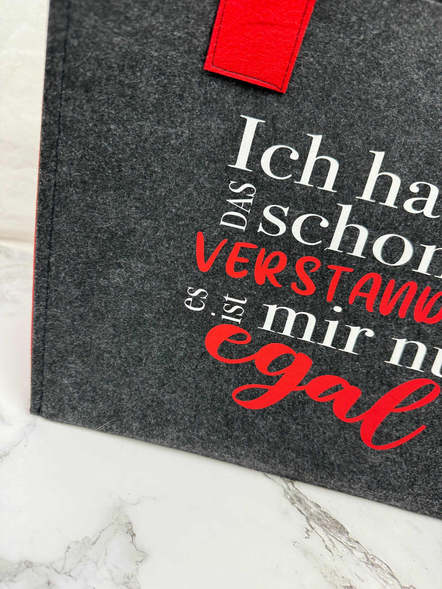 Handgefertigte Filztasche "Ich hab das schon verstanden..."
