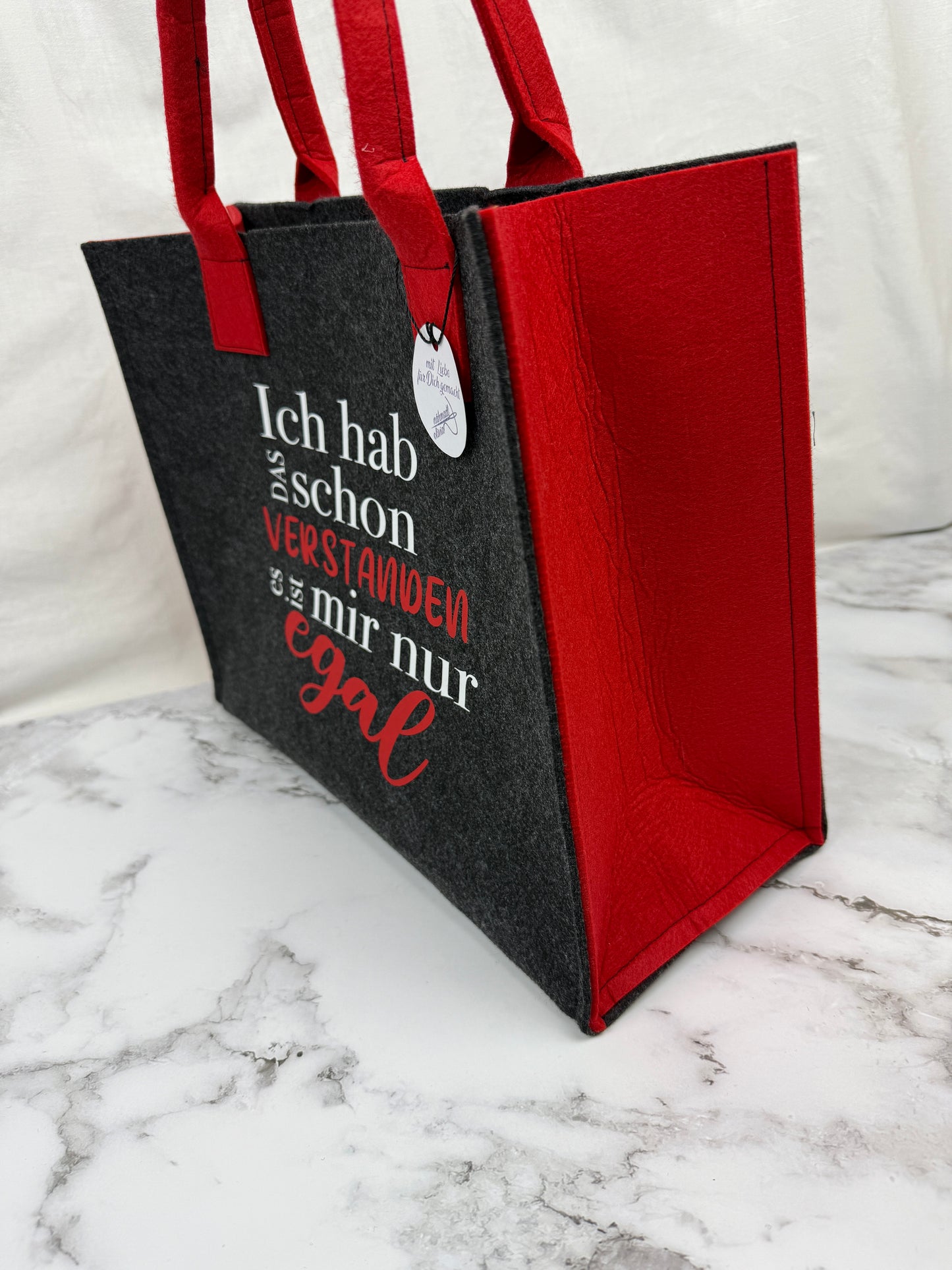 Handgefertigte Filztasche "Ich hab das schon verstanden..."