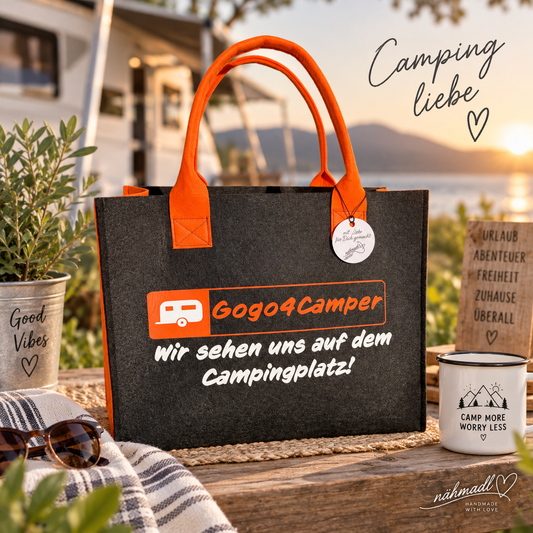 Gogo4Camper Filztasche – „Wir sehen uns auf dem Campingplatz!“ | 2. Edition